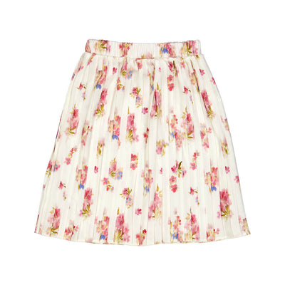 Pleated ivory floral skirt by Christina Rohde