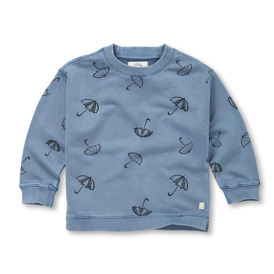 Umbrella print blue sweatshirt by Sproet & Sprout