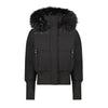 Ribbed cuffs black fur bomber coat by Scotch Bonnet