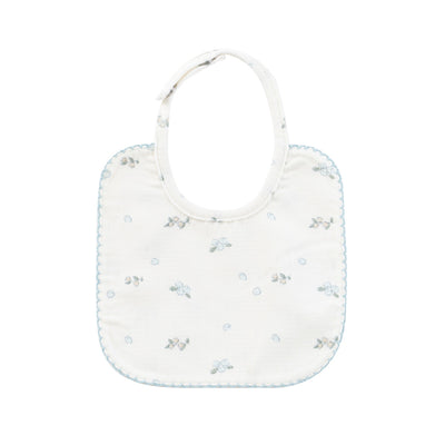 Berry pattern blue bib by Kipp Baby