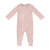 Embroidered pink pocket footie by Kipp Baby