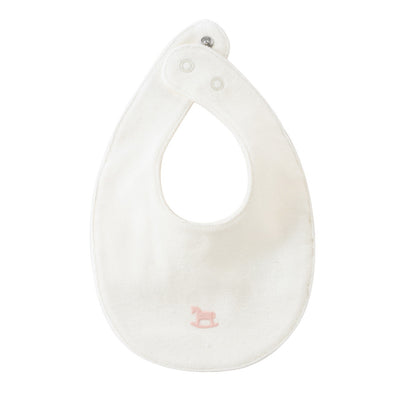 Rocking horse pink terry bib by Kipp Baby