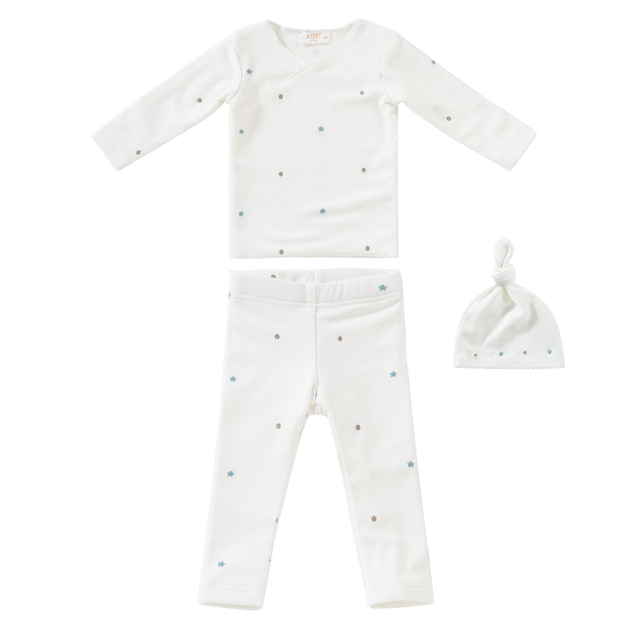 Sage star set + hat by Kipp Baby