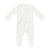 Leaf motif white velour footie + hat by Kipp Baby