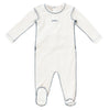 Edge navy stitch footie by Kipp Baby