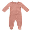 Embroidered rib blush footie by Kipp Baby