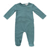 Embroidered rib green footie by Kipp Baby