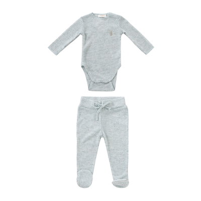 Slub knit blue set by Kipp Baby