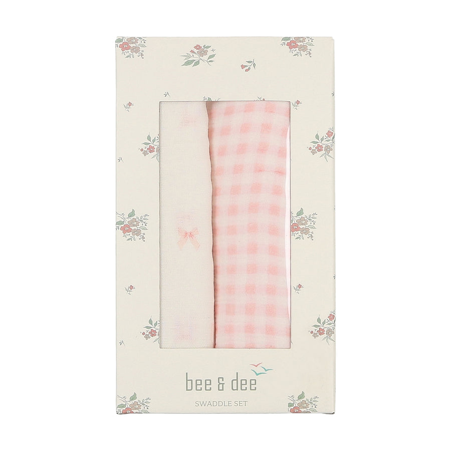 Take me home pink muslin swaddle set by Bee & Dee