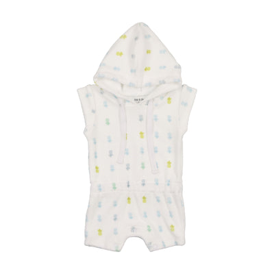 Pineapple terry boy print romper by Bee & Dee