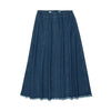 Light wash denim paneled skirt by Coco Blanc