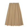 Tan denim paneled skirt by Coco Blanc