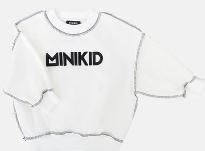 Stitch trim detail white sweatshirt by Minikid