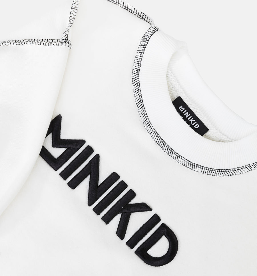 Stitch trim detail white sweatshirt by Minikid