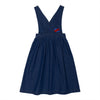 Mid wash denim long Pinafore dress by Wynken