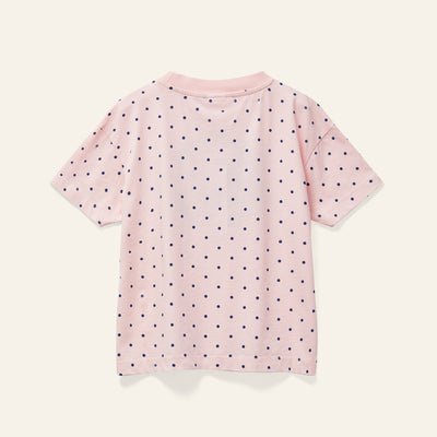 Polka dot pink print tee by Wynken