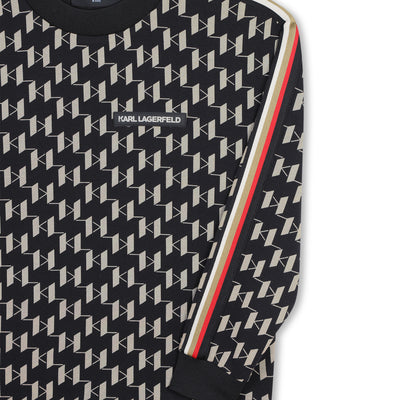 Noir beige kl print sweatshirt by Karl Lagerefeld