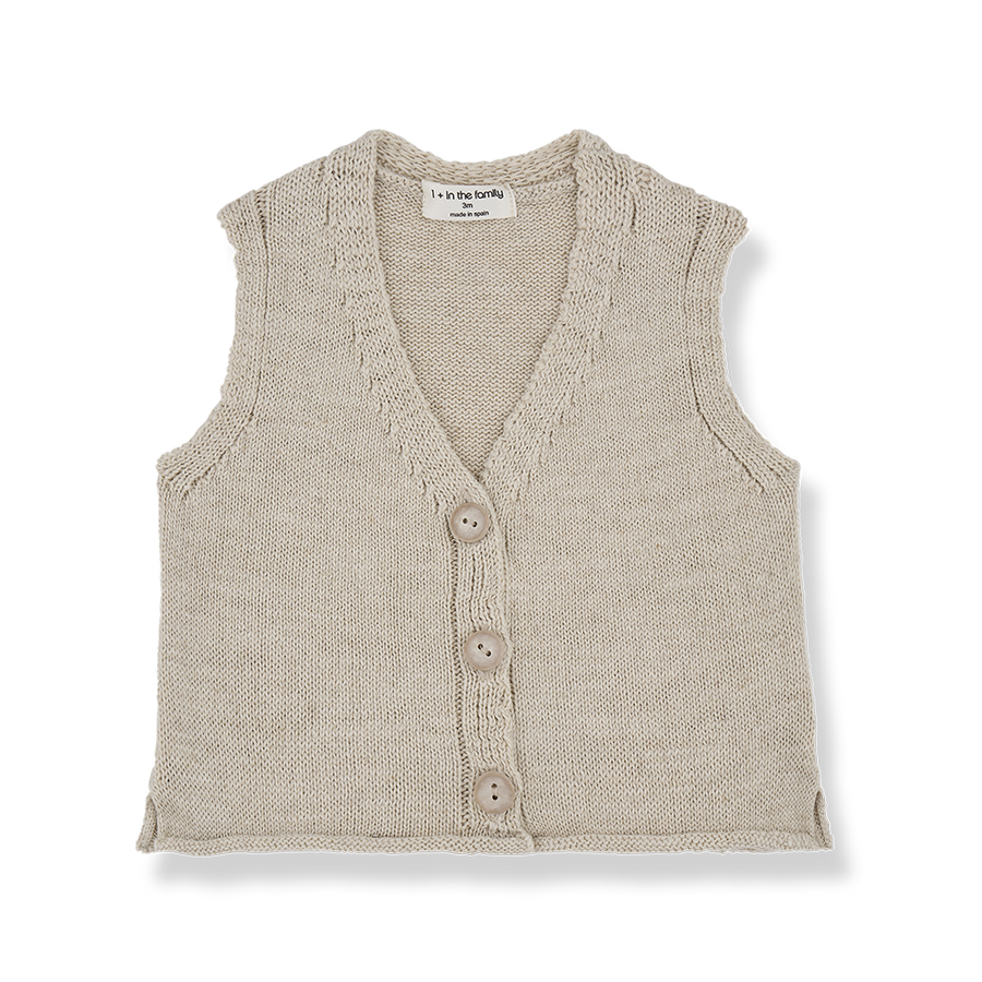 Gino beige vest by 1 + In The Family