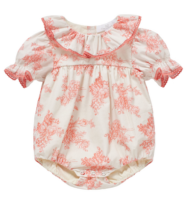 Agapi toile pink romper by C'era Una Volta