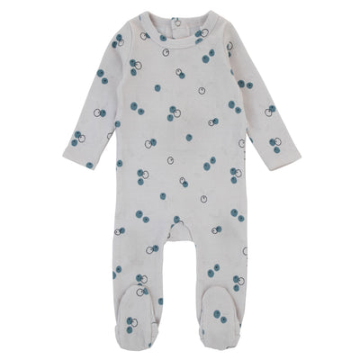 Blueberry print footie by Ra & Da