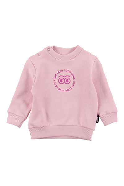 Soft pink snap sweatshirt by Loud