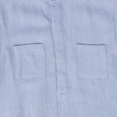 Front pocket light blue shirt by Le Bourdon