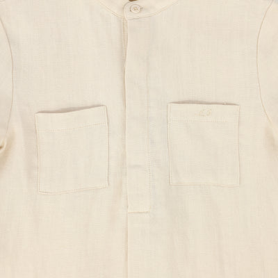 Front pocket tan shirt by Le Bourdon