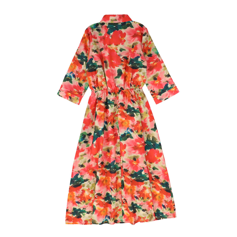 Waisted bold floral printed dress by Valentina