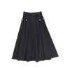 Poplin zipper front black skirt by Valentina