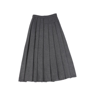 Wool pleated grey maxi skirt by Bamboo