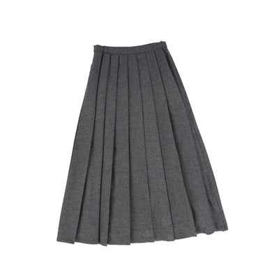 Wool pleated grey maxi skirt by Bamboo