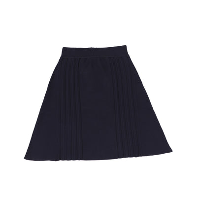 Pleated detail navy knit skirt by Bamboo