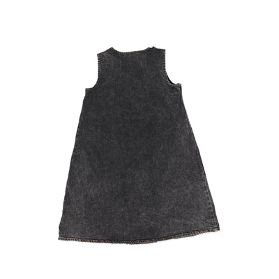 Front pleat button black denim jumper by Bace