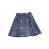 Double button pleated denim skirt by Bace