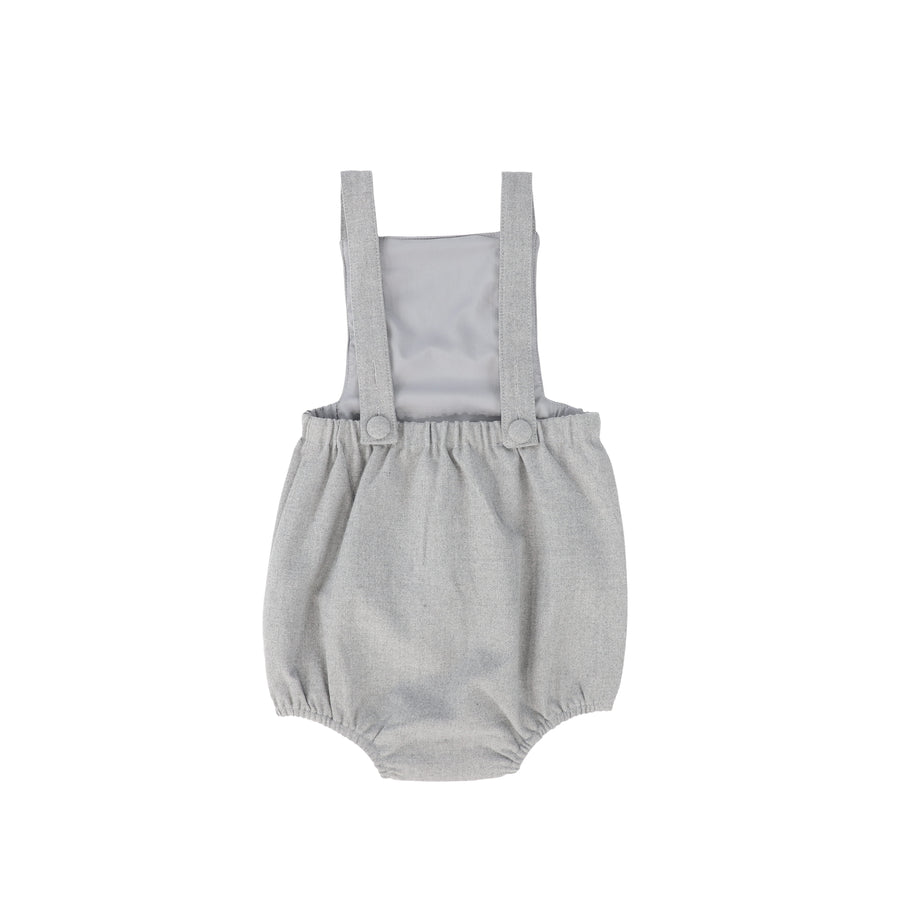 Wool button light grey romper by Bamboo