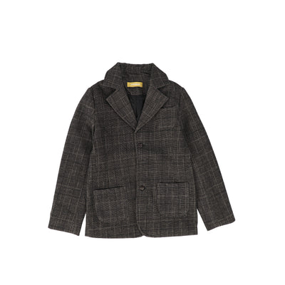 Plaid wool stretch blazer by Le Bourdon