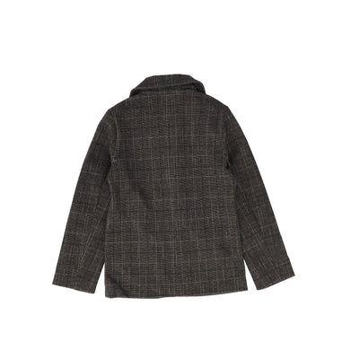 Plaid wool stretch blazer by Le Bourdon