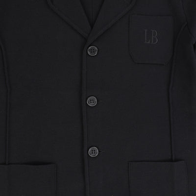 Multi pocket knit black blazer by Le Bourdon