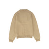 Braided knit beige crew sweater by Le Bourdon