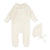 Velour collar cream footie set by Lilette