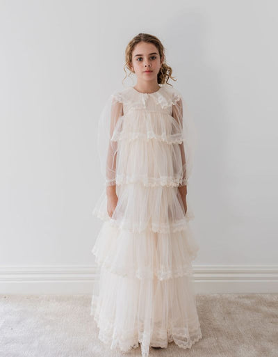 Layers tulle cream gown by Petite Amalie