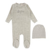 Bonjour heathered oatmeal footie by Lilette