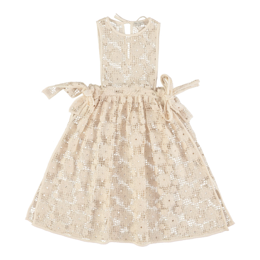 Iris ivory apron lace dress by Bebe Organic