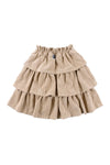 Snowdrop panelled tan skirt by Loud