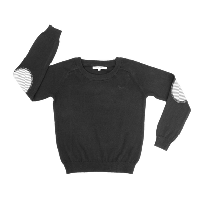 Elbow patch black sweater by Little Parni