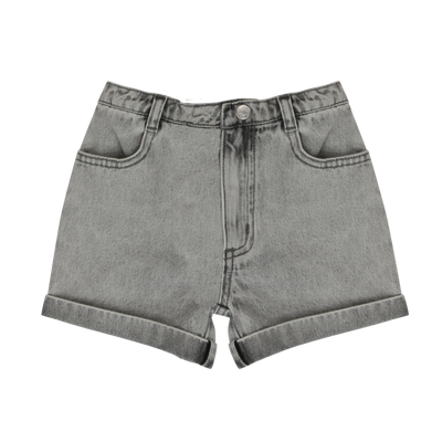 Grey denim shorts by Little Parni