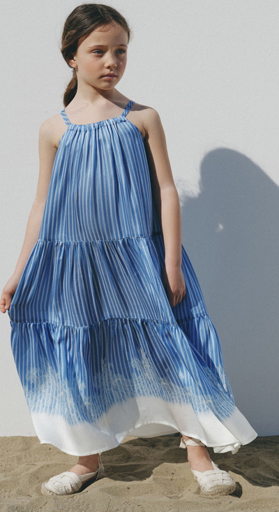 Satin stripe lace dress by Ermanno Scervino