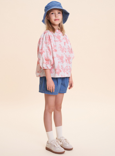 Tiffani toile pink shirt by C'era Una Volta