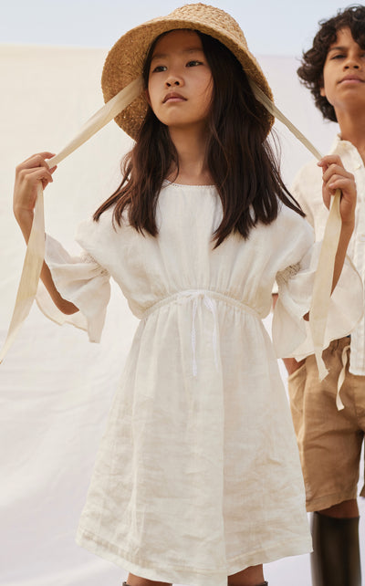 Linen ivory dress by Cozmo