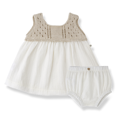 Lola beige dress + bloomer by 1 + In The Family